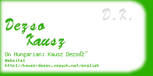 dezso kausz business card